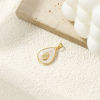 Picture of 1 Piece Natural Shell & Brass Charm Pendant 18K Gold Plated White Avocado Fruit 27mm x 15mm