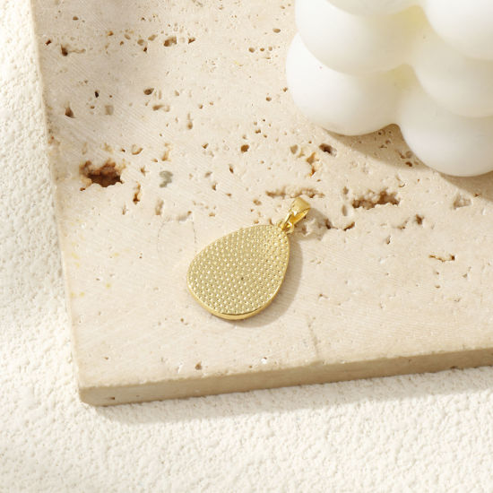 Immagine di 1 Pz Conchiglie Naturali & Ottone Ciondoli Pendenti Placcato Oro 18K Bianco Avocado 27mm x 15mm