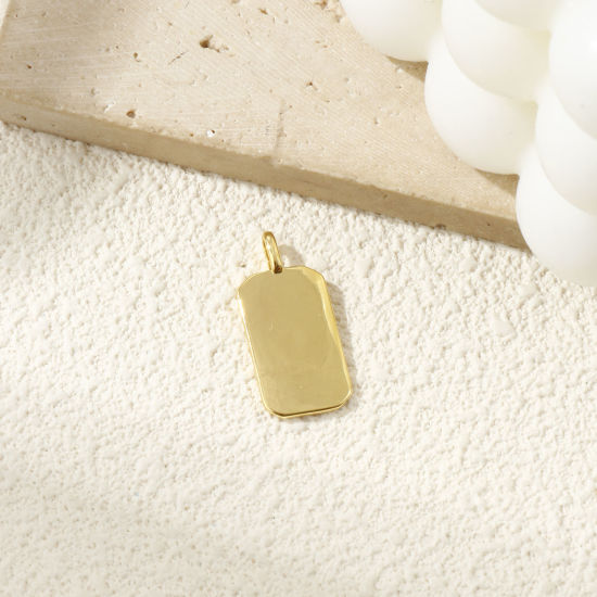 Bild von 2 Stück Umweltfreundlich Messing Religiös Charms 18K Echtgold plattiert Achteck Auge der Vorsehung/ Allsehendes Auge 26.5mm x 12mm