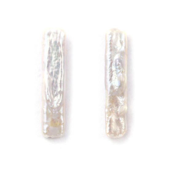 Immagine di 1 Pz Naturale Perle di Acqua Dolce Barocco Perline per la Creazione di Gioielli con Fai-da-te striscia Bianco Circa 23mm x 5mm, Foro: Circa 0.4mm