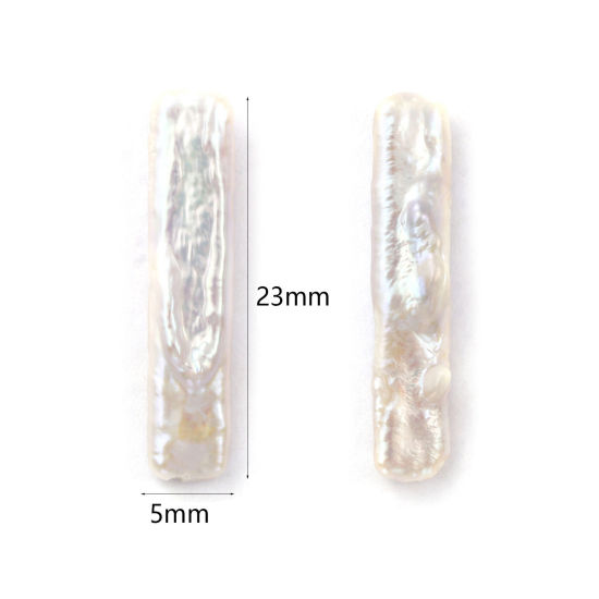 Immagine di 1 Pz Naturale Perle di Acqua Dolce Barocco Perline per la Creazione di Gioielli con Fai-da-te striscia Bianco Circa 23mm x 5mm, Foro: Circa 0.4mm