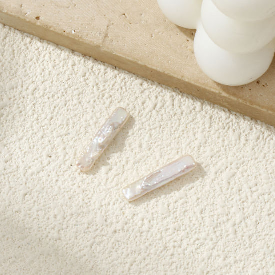 Immagine di 1 Pz Naturale Perle di Acqua Dolce Barocco Perline per la Creazione di Gioielli con Fai-da-te striscia Bianco Circa 23mm x 5mm, Foro: Circa 0.4mm