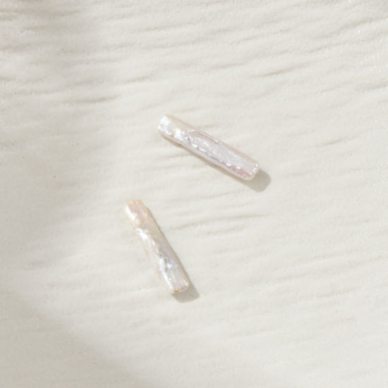 Immagine di 1 Pz Naturale Perle di Acqua Dolce Barocco Perline per la Creazione di Gioielli con Fai-da-te striscia Bianco Circa 23mm x 5mm, Foro: Circa 0.4mm