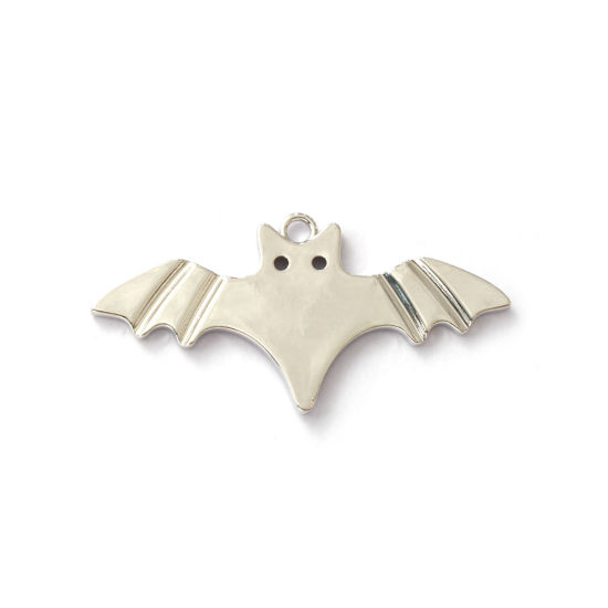 Immagine di 1 Pz Ottone Ciondoli Pendenti Platino Placcato Halloween Pipistrello 5.1cm x 2.5cm