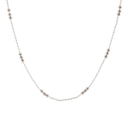 Picture of 1 Piece Real Platinum Plated Link Cable Chain Necklace, Brass 40cm(15.7") + 5cm(2"), Chain Size: 0.8mm, For Women, Beaded, Minimalist Exquisite Gift, Eco-friendly