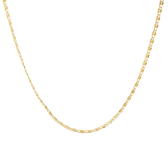 Bild von 1 Strang 18K Echtgold plattiert S-Panzerkette Kette Halskette, Messing 40cm + 5cm, Kettengröße: 1.8mm, Für Frauen, Minimalistisch Exquisit Geschenk, Umweltfreundlich