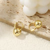 Picture of 1 Pair Eco-friendly Minimalist Exquisite 18K Real Gold Plated Brass Ball Hoop Earrings For Women Gift 22mm x 15mm, Post/ Wire Size: 0.8mm(20 gauge)