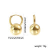 Picture of 1 Pair Eco-friendly Minimalist Exquisite 18K Real Gold Plated Brass Ball Hoop Earrings For Women Gift 22mm x 15mm, Post/ Wire Size: 0.8mm(20 gauge)