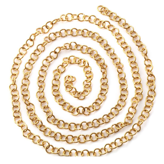 Immagine di 1 M (Circa 240 Pz) 6mm Dia, 1mm(18 misura) Placcatura Sottovuoto PVD Ecologica 304 Acciaio Inossidabile Aperto Stile Anello di Salto 18K Vero Oro Placcato Tondo