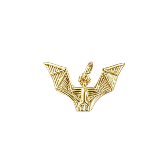 Immagine di 2 PCs Eco-friendly Brass Charms 18K Real Gold Plated Halloween Bat Animal 21mm x 13mm