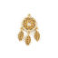 Imagen de 1 Piece Brass Pendants 18K Gold Plated Dream Catcher Clear Cubic Zirconia 3.1cm x 1.7cm