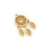 Picture of 1 Piece Brass Pendants 18K Gold Plated Dream Catcher Clear Cubic Zirconia 3.1cm x 1.7cm