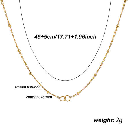 Picture of Wholesale Curb Link Chain Necklace, 18K Real Gold Plated 304 Stainless Steel, Unisex Eco-friendly PVD Vacuum Plating Waterproof Anti-Tarnish Hypoallergenic Exquisite Minimalist Gift Jewelry For Retailer, 45cm(17.7") long, Chain Size: 1mm, 1 Piece