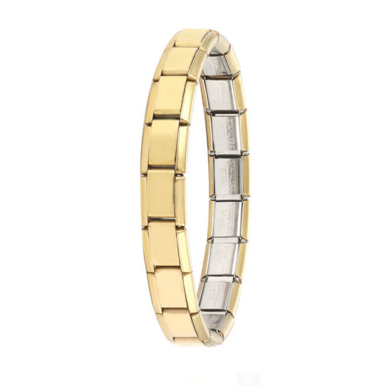 Bild von 1 Strang 304 Edelstahl Italienische Charm-Links-Modularmbänder Vergoldet Trennbar 18cm lang