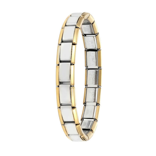 Bild von 1 Strang 304 Edelstahl Italienische Charm-Links-Modularmbänder Vergoldet & Silberfarben Trennbar 18cm lang