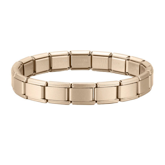 Bild von 1 Strang 304 Edelstahl Italienische Charm-Links-Modularmbänder Golden Matt Trennbar 18cm lang