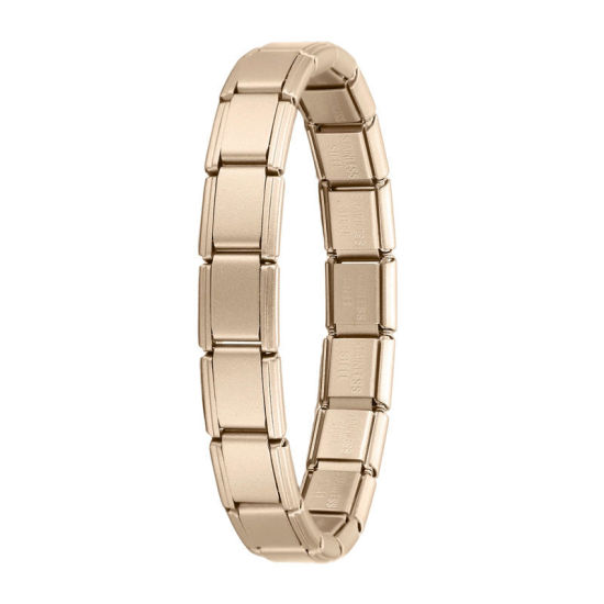 Bild von 1 Strang 304 Edelstahl Italienische Charm-Links-Modularmbänder Golden Matt Trennbar 18cm lang