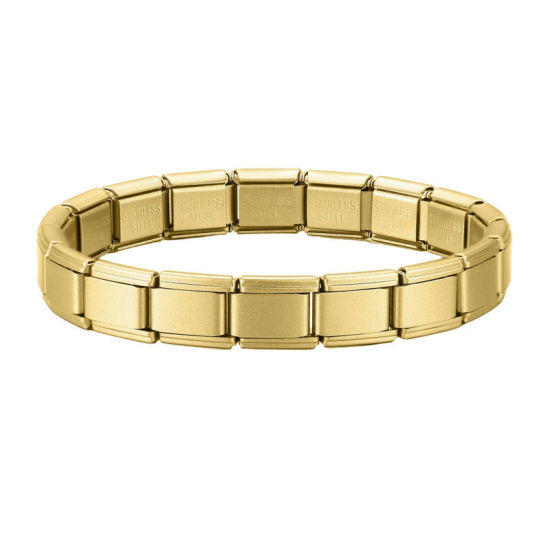 Bild von 1 Strang 304 Edelstahl Italienische Charm-Links-Modularmbänder Golden Matt Trennbar 18cm lang