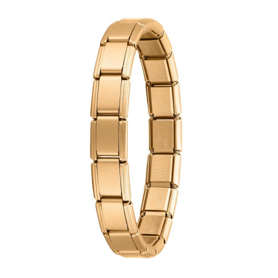 Bild von 1 Strang 304 Edelstahl Italienische Charm-Links-Modularmbänder Golden Matt Trennbar 18cm lang