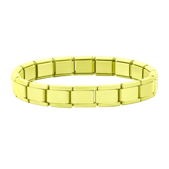 Bild von 1 Strang 304 Edelstahl Italienische Charm-Links-Modularmbänder Gelb Matt Trennbar 18cm lang