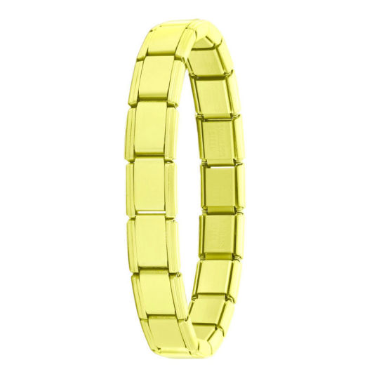 Bild von 1 Strang 304 Edelstahl Italienische Charm-Links-Modularmbänder Gelb Matt Trennbar 18cm lang