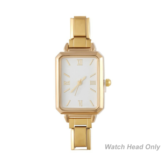 Изображение 1 ШТ 304 Нержавеющая Сталь Стильный & Стильный и повседневный Лицо часов с итальянскими чармами для изготовления украшений своими руками Позолоченный Белый Восьмиугольник 5.7см x 2.5см