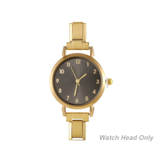 Изображение 1 ШТ 304 Нержавеющая Сталь Стильный & Стильный и повседневный Лицо часов с итальянскими чармами для изготовления украшений своими руками Позолоченный Черный Круглые 5.7см x 3см