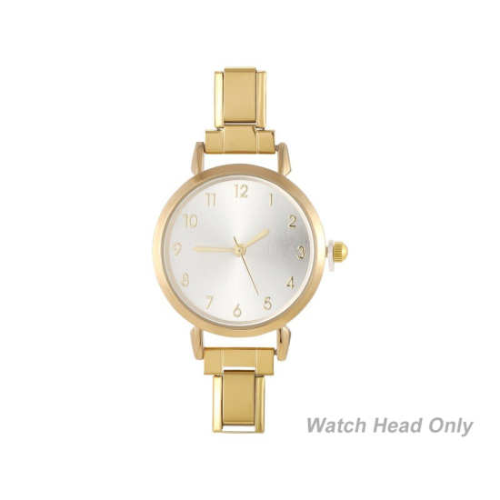 Изображение 1 ШТ 304 Нержавеющая Сталь Стильный & Стильный и повседневный Лицо часов с итальянскими чармами для изготовления украшений своими руками Позолоченный Белый Круглые 5.7см x 3см