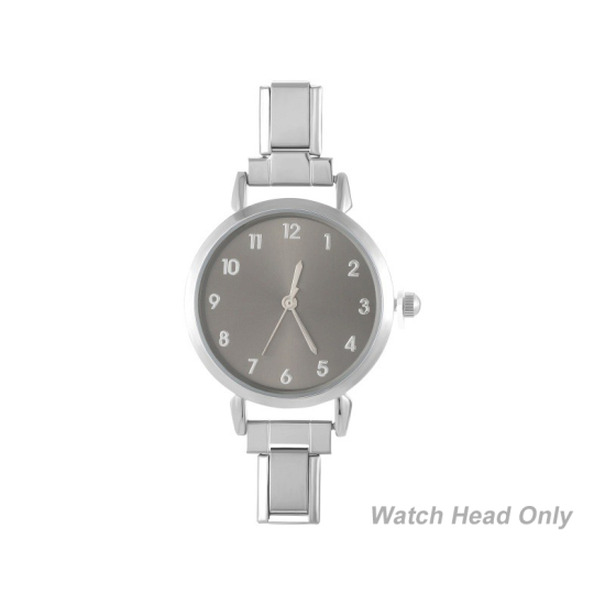 Изображение 1 ШТ 304 Нержавеющая Сталь Стильный & Стильный и повседневный Лицо часов с итальянскими чармами для изготовления украшений своими руками Серебряный Тон Черный Круглые 5.7см x 3см