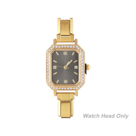 Изображение 1 ШТ 304 Нержавеющая Сталь Стильный & Стильный и повседневный Лицо часов с итальянскими чармами для изготовления украшений своими руками Позолоченный Черный Восьмиугольник Прозрачный Стразы 5.7см x 2.5см