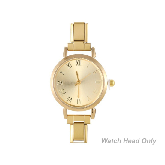 Bild von 1 Stück 304 Edelstahl Stilvoll & lässig hrwerk mit italienischen Charm-Links für die DIY-Schmuckherstellung Vergoldet Gelb Rund 5.7cm x 3cm