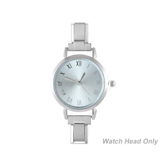 Bild von 1 Stück 304 Edelstahl Stilvoll & lässig hrwerk mit italienischen Charm-Links für die DIY-Schmuckherstellung Silberfarbe Hellgrün Rund 5.7cm x 3cm