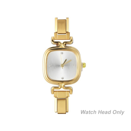 Изображение 1 ШТ 304 Нержавеющая Сталь Стильный & Стильный и повседневный Лицо часов с итальянскими чармами для изготовления украшений своими руками Позолоченный Белый Квадратные 5.7см x 2.5см