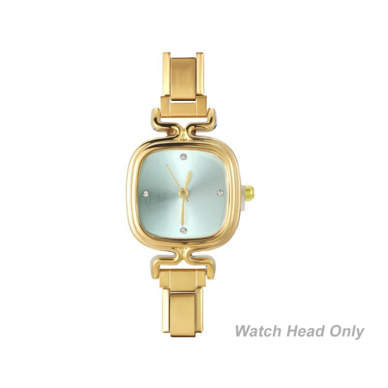 Изображение 1 ШТ 304 Нержавеющая Сталь Стильный & Стильный и повседневный Лицо часов с итальянскими чармами для изготовления украшений своими руками Позолоченный Светло-зеленый Квадратные 5.7см x 2.5см