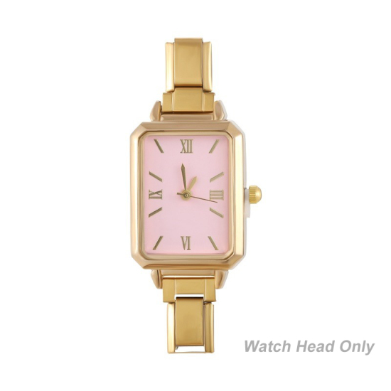 Изображение 1 ШТ 304 Нержавеющая Сталь Стильный & Стильный и повседневный Лицо часов с итальянскими чармами для изготовления украшений своими руками Позолоченный Розовый Восьмиугольник 5.7см x 2.5см