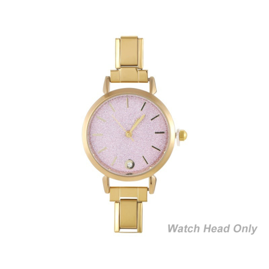 Изображение 1 ШТ 304 Нержавеющая Сталь Стильный & Стильный и повседневный Лицо часов с итальянскими чармами для изготовления украшений своими руками Позолоченный Розовый Круглые 5.7см x 3см