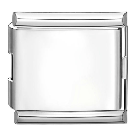 Immagine di 1 Pz 304 Acciaio Inossidabile Bracciale con Charm Italiano a Maglie, Creazione di Gioielli Fai-da-te Tono Argento Quadrato 20mm x 20mm