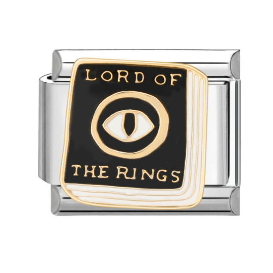 Изображение 1 ШТ 304 Нержавеющая Сталь Очаровательный итальянский браслет со звеньями Изготовление ювелирных изделий своими руками Серебряный Тон Черный Прямоугольник Глаз 10мм x 9мм