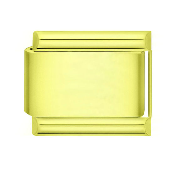 Immagine di 1 Pz 304 Acciaio Inossidabile Bracciale con Charm Italiano a Maglie, Creazione di Gioielli Fai-da-te Giallo Rettangolo 10mm x 9mm