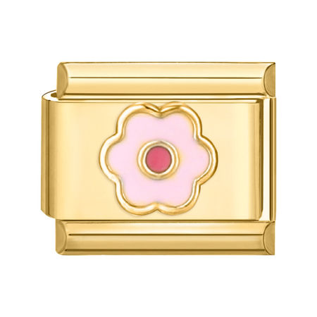 Picture of 304 Stainless Steel Italian Charm Links For DIY Bracelet Jewelry Making Gold Plated Rectangle 10mm x 9mm