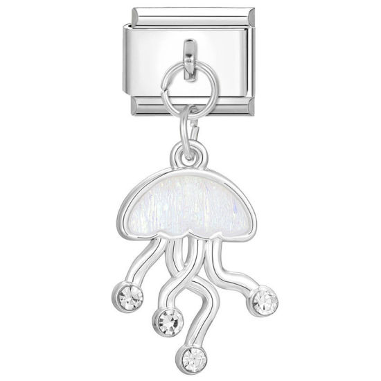 Immagine di 1 Pz 304 Acciaio Inossidabile Elegante Bracciale con Charm Italiano a Maglie, Creazione di Gioielli Fai-da-te Tono Argento Medusa 10mm x 9mm