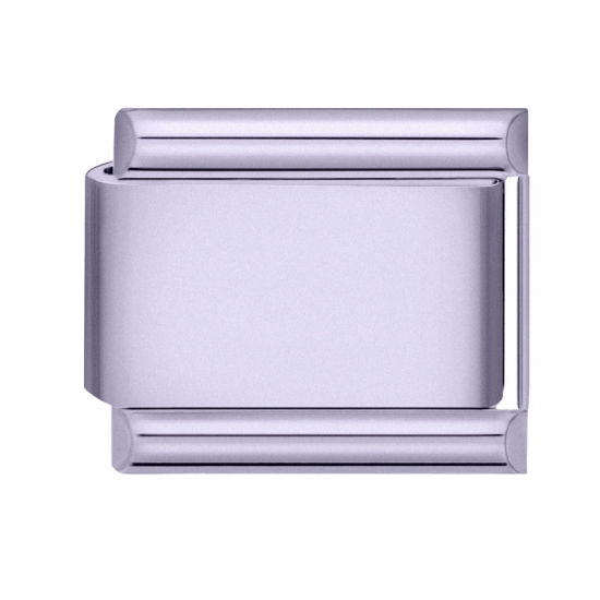 Immagine di 1 Pz 304 Acciaio Inossidabile Bracciale con Charm Italiano a Maglie, Creazione di Gioielli Fai-da-te Viola Chiaro Rettangolo 10mm x 9mm