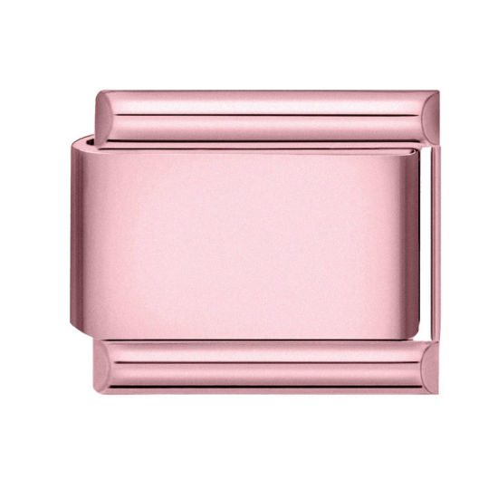 Immagine di 1 Pz 304 Acciaio Inossidabile Bracciale con Charm Italiano a Maglie, Creazione di Gioielli Fai-da-te Rosa Rettangolo 10mm x 9mm