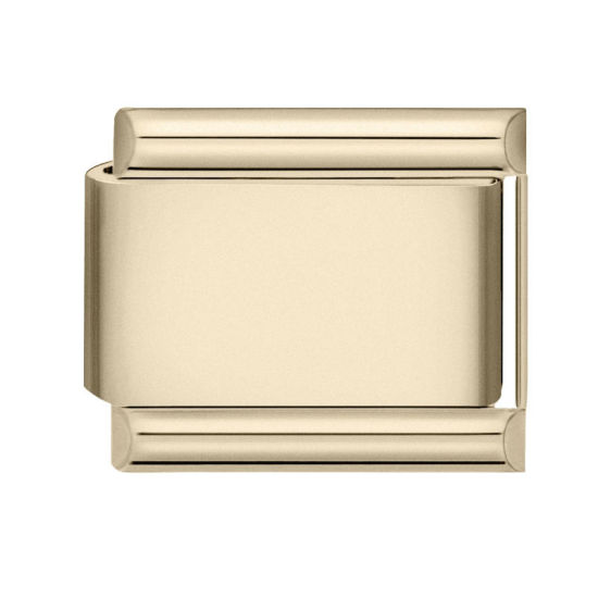 Immagine di 1 Pz 304 Acciaio Inossidabile Bracciale con Charm Italiano a Maglie, Creazione di Gioielli Fai-da-te Champagne Rettangolo 10mm x 9mm