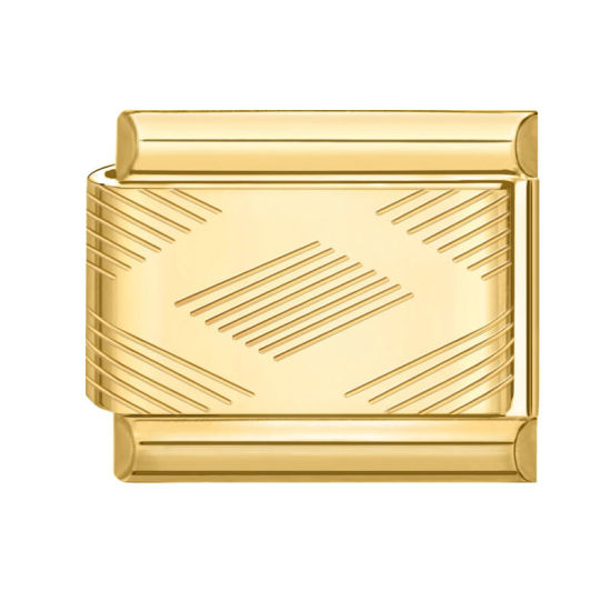 Изображение 1 ШТ 304 Нержавеющая Сталь Очаровательный итальянский браслет со звеньями Изготовление ювелирных изделий своими руками Позолоченный Прямоугольник Ромб 10мм x 9мм