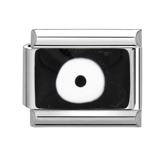 Imagen de 1 Unidad 304 Acero Inoxidable Charm Pulsera de Eslabones Italianos para Hacer Joyas DIY Tono de Plata Negro Rectángulo Ojo 10mm x 9mm