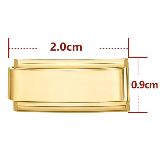 Immagine di 1 Pz 304 Acciaio Inossidabile Bracciale con Charm Italiano a Maglie, Creazione di Gioielli Fai-da-te Oro Placcato Rettangolo 20mm x 9mm