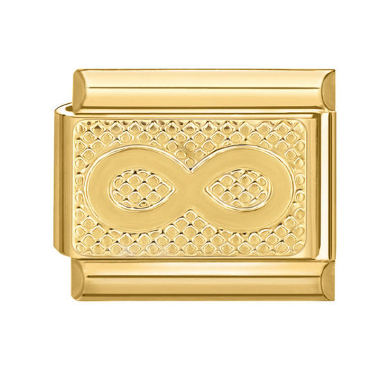 Изображение 1 ШТ 304 Нержавеющая Сталь Очаровательный итальянский браслет со звеньями Изготовление ювелирных изделий своими руками Позолоченный Прямоугольник 10мм x 9мм