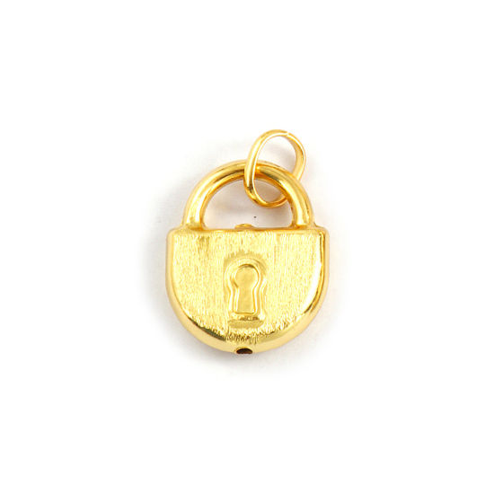 1 個 エコフレンドリー 真鍮 ペンダント 18Kリアルゴールドメッキ 鎖 3D 3.6cm x 2.3cm、 の画像