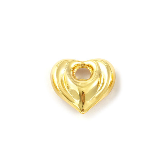 Immagine di 2 Pz Ecologico Ottone San Valentino Ciondoli 18K Vero Oro Placcato Cuore 20mm x 19mm